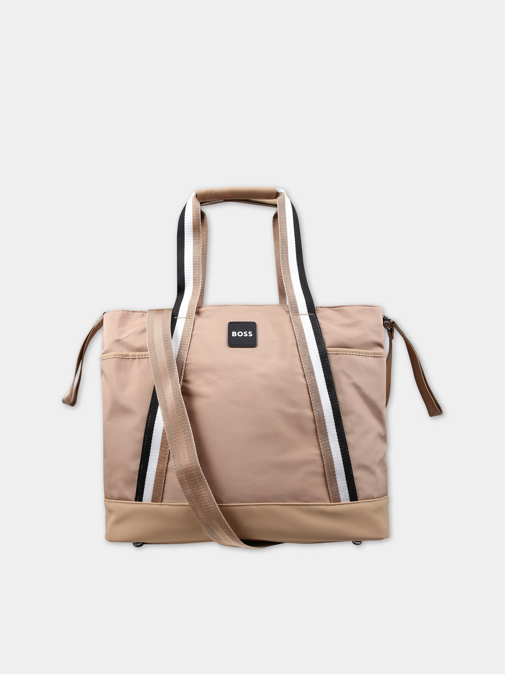 Borsa mamma beige per neonato con logo